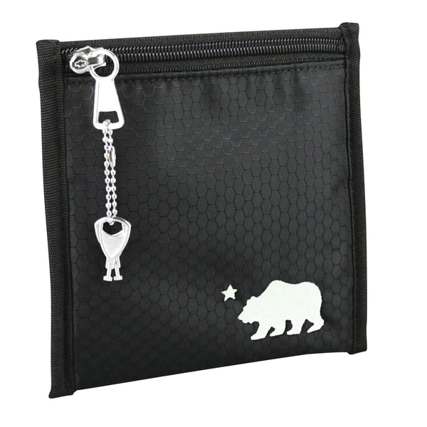 Small black pouch white logo