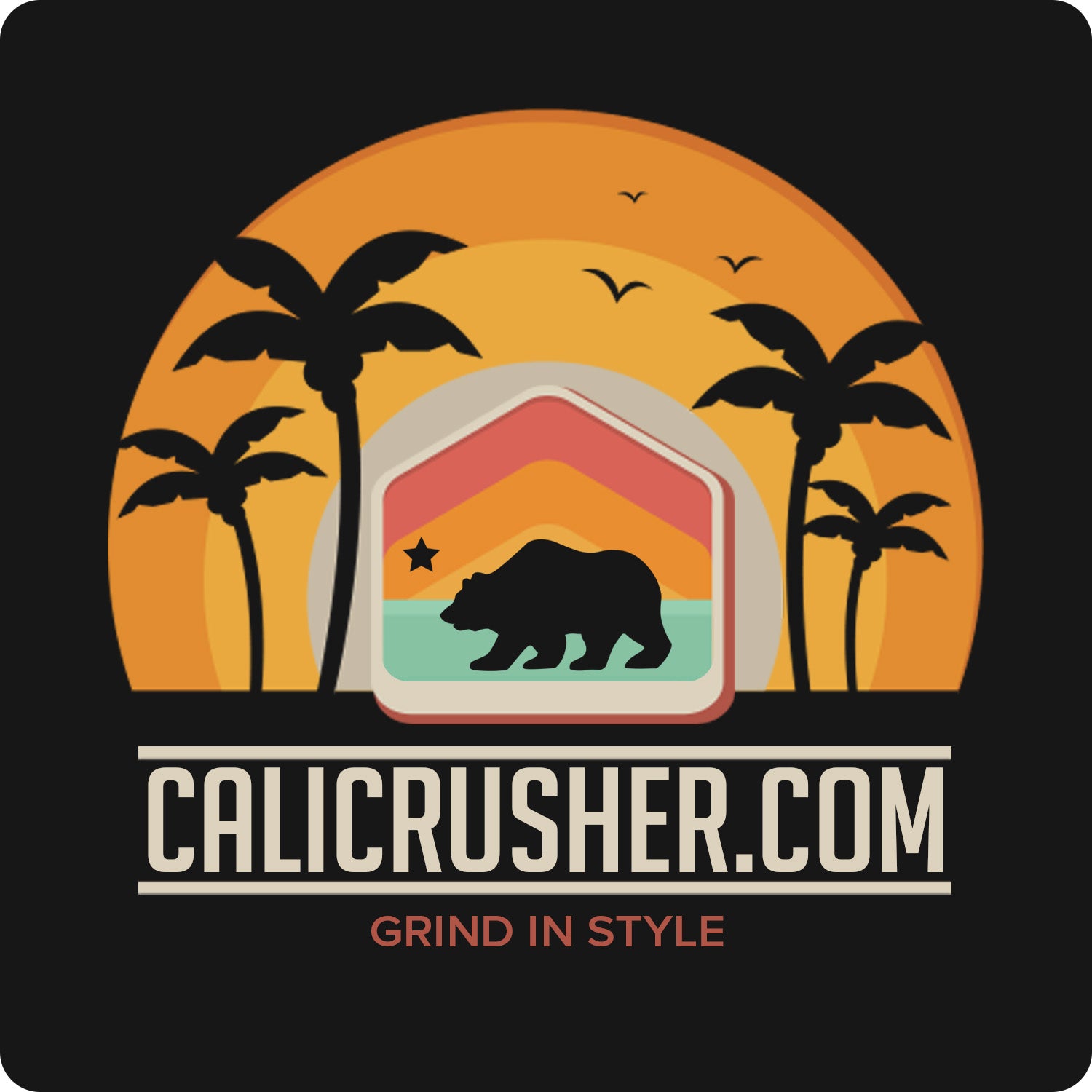 Cali Bear Sunset Sticker – Cali Crusher, image size:1500x1500